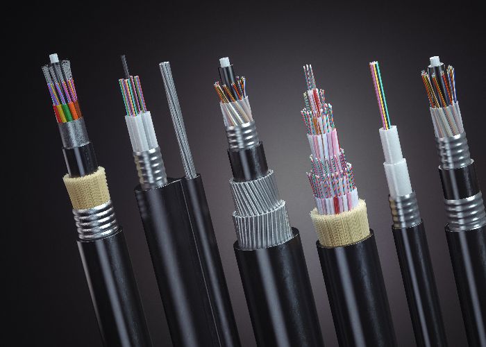 Array of exposed fiber optic cable ends