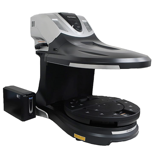 Industrial heat press machine with round platen