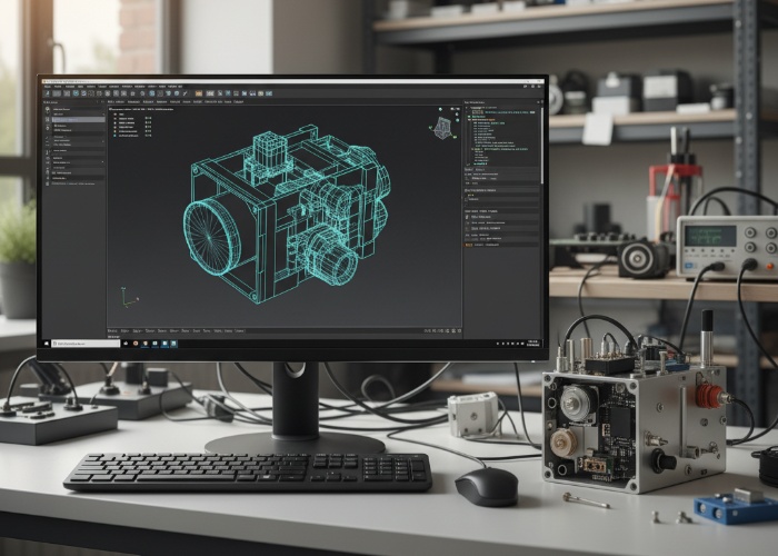 Workstation with 3D camera CAD and prototype