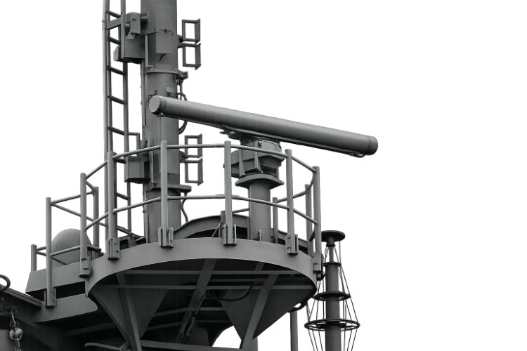 Naval ship mast platform with horizontal radar